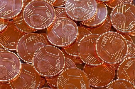 fotografia di monete da 1 centesimo di euro