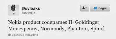 Cinque sono i nuovi prodotti Nokia!  Diffusi i nomi in codice da @evleaks