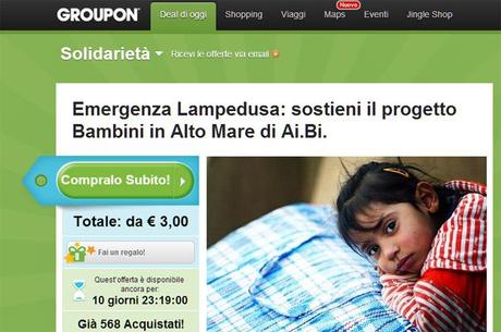 Groupon per lemergenza Lampedusa insieme a Ai.Bi Amici dei Bambini