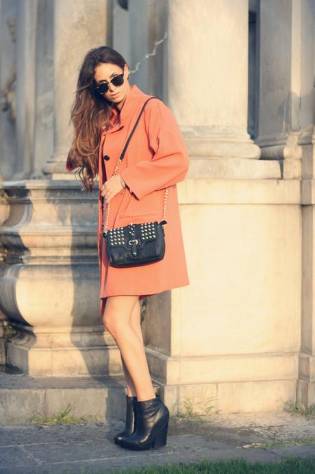 OVERSIZE COAT BY ZALANDO outfit 2  zara zalando winter wedge vic matié studded bag shoes Ray Ban oversized coat outfit moda lovehandmade love italy fashion blog fall clubmaster barbara valentina grimaldi 2013 