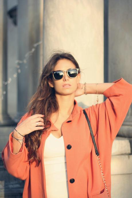 OVERSIZE COAT BY ZALANDO outfit 2  zara zalando winter wedge vic matié studded bag shoes Ray Ban oversized coat outfit moda lovehandmade love italy fashion blog fall clubmaster barbara valentina grimaldi 2013 