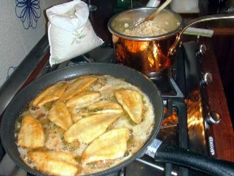 Risotto con i filetti di pesce persico del lago di Como