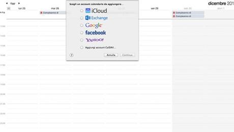 Come aggiungere gli eventi Facebook su Calendario di OS Mavericks