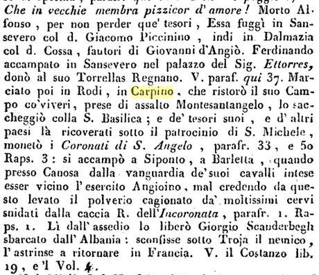 Re Ferdinando I d'Aragona si accampò a Carpino?