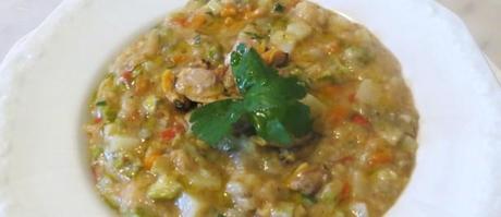 vongole veraci, verdure, pane