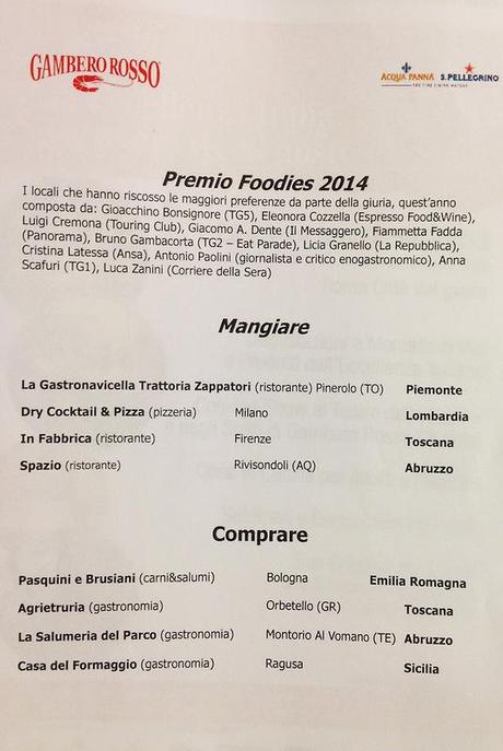 Presentazione della guida Foodies 2014