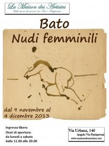 “Nudi femminili”, l’esposizione personale di Bato, dal 9 novembre al 4 dicembre 2013, Roma