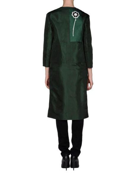 prada, trench di seta, soprabito di seta, soprabito verde, yoox