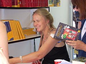 German writer Cornelia Funke signing books at ...