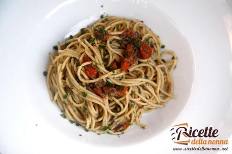 ricette spaghetti funghi olive