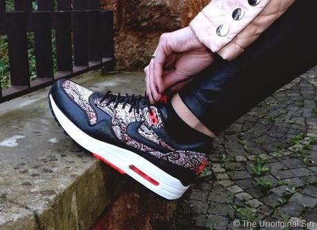 liberty london air max 1 bourton print, BLACK BOURTON LIBERTY PRINT AIR max 1, nike air max 1 limited edition, bourton print liberty london, nike edizione limitata