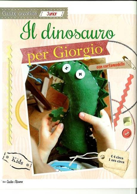 Il mio dinosauro per Giorgio :-)
Ho realizzato questo dinosauro...