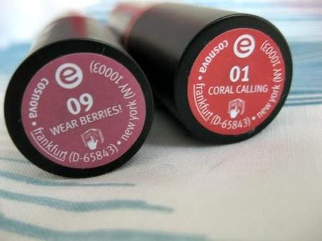 Essence, longlasting lipsticks [nuovi rossetti n.01 e 09]