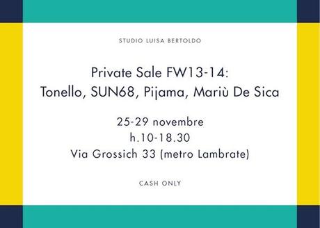 NEWS. Private Sale Studio Luisa Bertoldo | 25-29 novembre