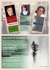 “Sull’amicizia, l’amore e la penna stilografica… qual messager d’intenti”, 27 novembre, Roma