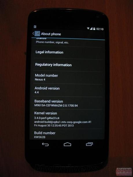 Android 4.4 KitKat su Nexus 4 e Nexus 7 2012 Via OTA