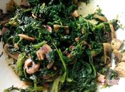 Pasta funghi spinaci