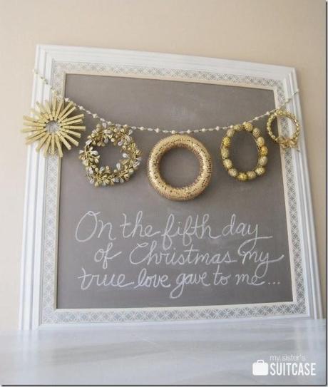 case e interni - decorazioni natalizie fai da te - diy - ghirlanda cornice