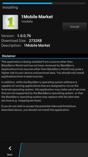 IMG 20130803 298x530 Guida per installare APK e programmi Android su BlackBerry BB10 tramite 1mobile Market