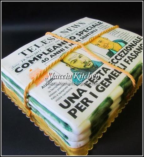 Newspapers Birthday Cake