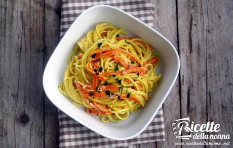 ricetta spaghetti carote zafferano