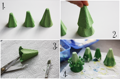 Alberelli di Natale con il cartone delle uova – DIY egg carton boxes Christmas trees