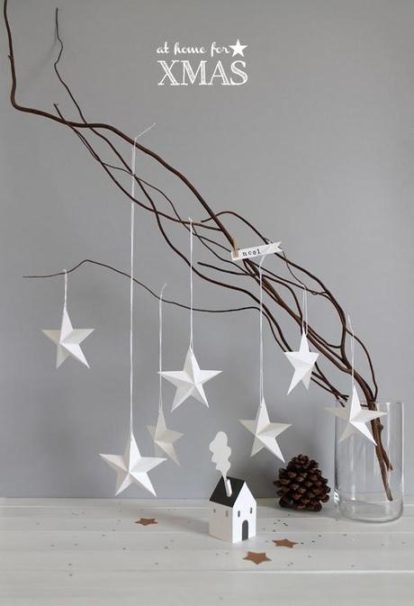 Paper stars 3D At home for XMAS