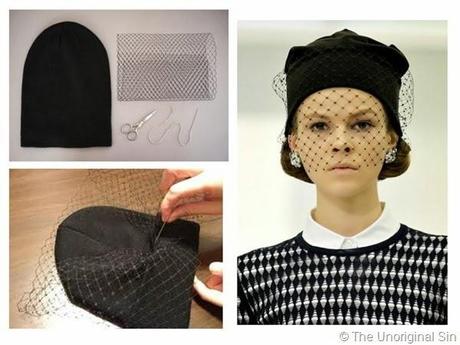 cappello veletta, aimo richly, veiled beanie, veiled beanie diy, fashion diy