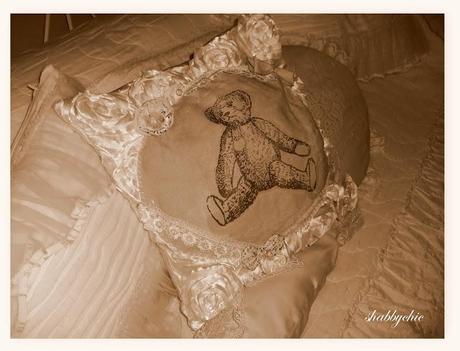 a pillow shabby, with Teddy