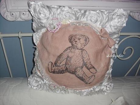 a pillow shabby, with Teddy