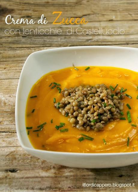 Crema di zucca con lenticchie di Castelluccio