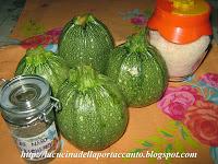 Zucchine tonde al gratin con sorpresa di tofu e pomodorini confit