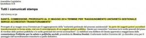 Nuovo cda Asp di Fidenza, Carta Canta: “La bocca fognaria di Costantino a secco”