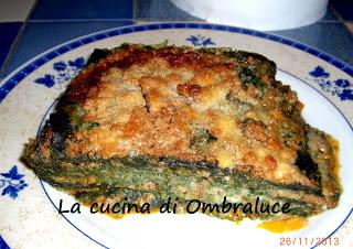 Lasagne alla bolognese con la pasta verde