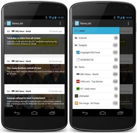 NewsJet Screens 465x450 Migliori Programmi Android: NewsJet, lettore di feed RSS alternativo a Feedly