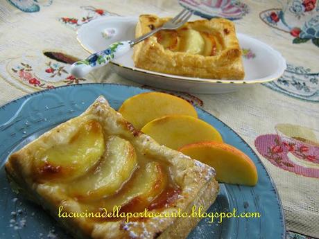 Delizie di pasta sfoglia alle mele con marmellata di marroni