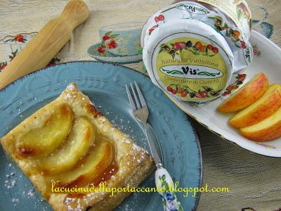 Delizie di pasta sfoglia alle mele con marmellata di marroni