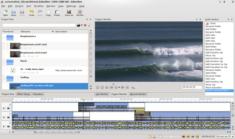 Top 5 Video Editors per Linux Kdenlive_transitions_and_clip_organization (1)