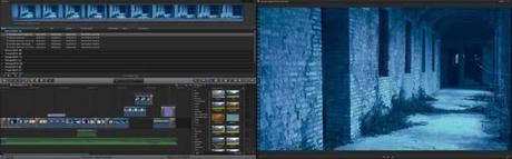 Come si presenta Final Cut Pro X su due monitor.