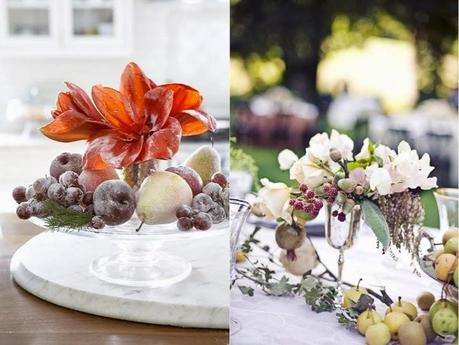 tablescape with fruits and flowers