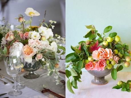 tablescape with fruits and flowers