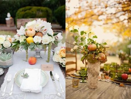 tablescape with fruits and flowers