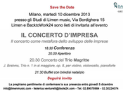 NEWS. Limen BacktoWork24. Concerto d’impresa. Milano, martedì dicembre 2013 18.30.