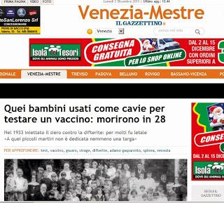 Cavie umane per sperimentare un vaccino nel 1933 - 28 morti