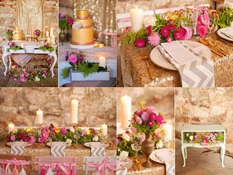 pink and gold inspiration wedding