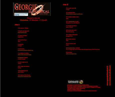 Georgie il Musical - tracklist