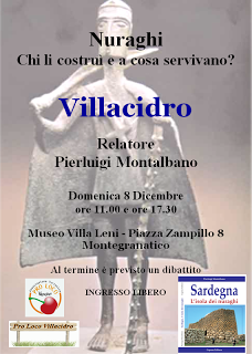 Nuraghi a Villacidro, due conferenze sulla Civiltà Nuragica.