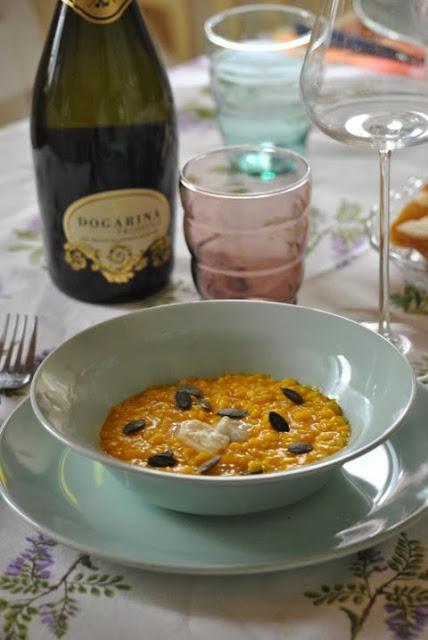 Risotto alla zucca con gorgonzola e semi croccanti