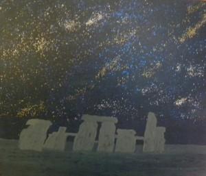 9 STONEHENGE - smalto su tela - cm. 50x60 - 2011