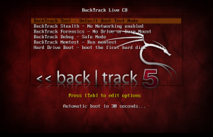 bt5 boot menu 300x193 [Roba da Hacker] Come Craccare una rete Wireless con Backtrack!